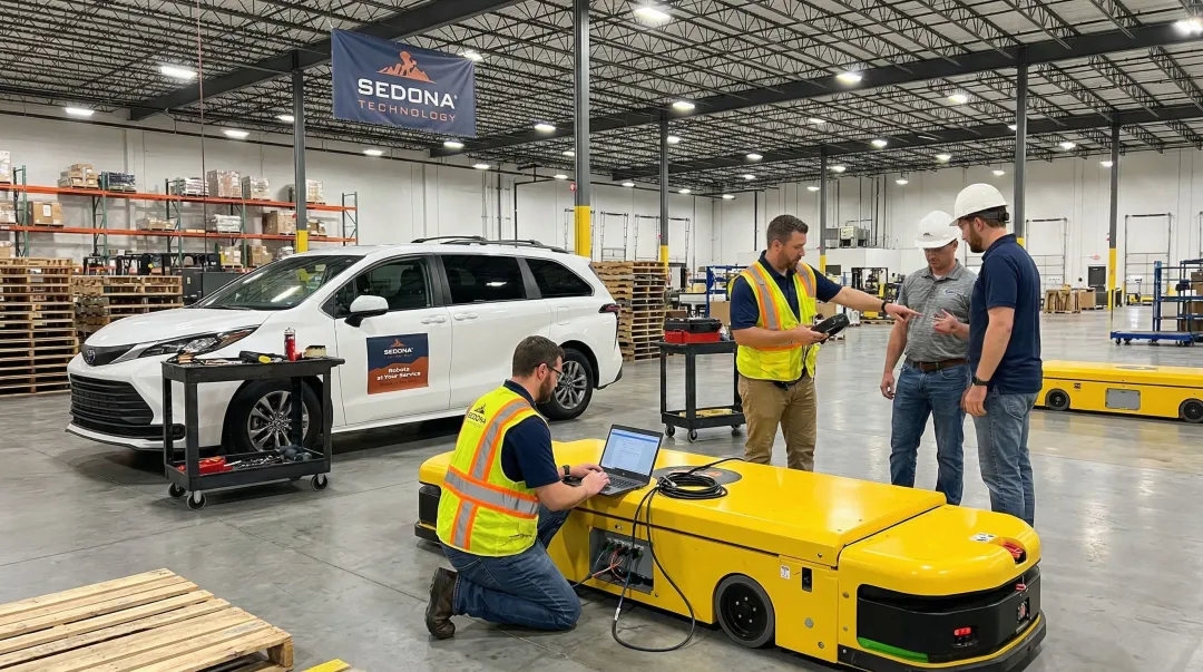 Sedona Technology regional AGV supplier team providing installation and training support