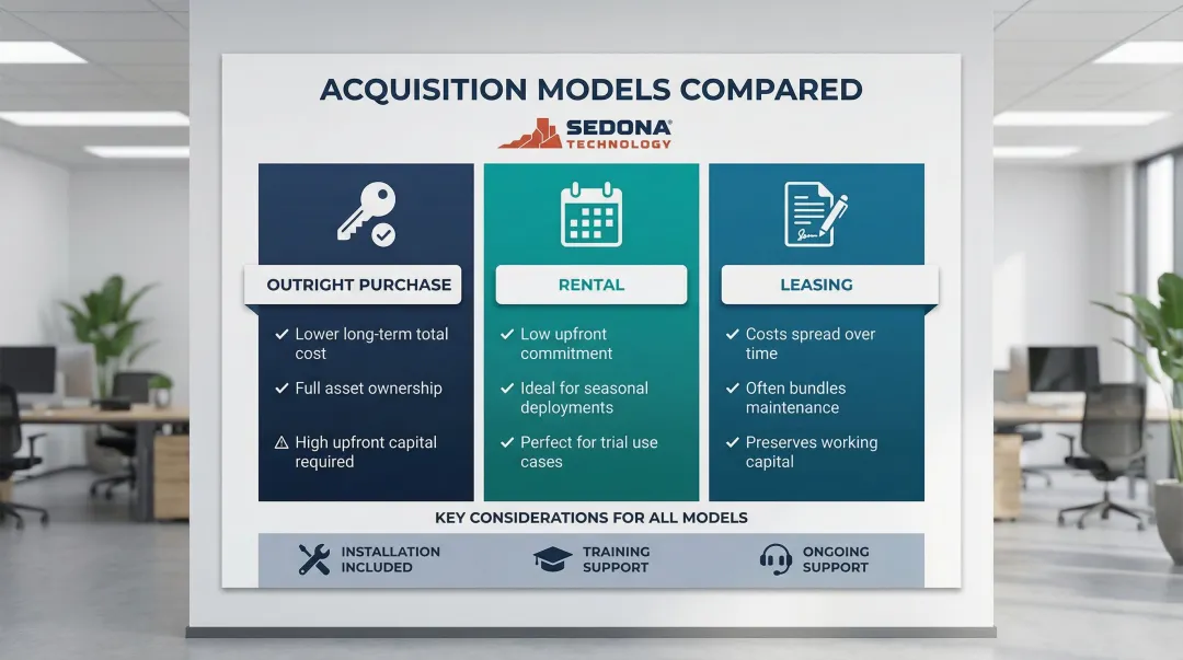Robot barista acquisition models comparison purchase rental and leasing options side by side