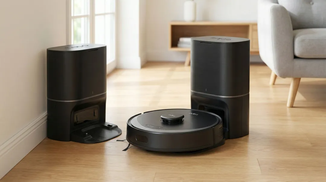 TP-Link Tapo RV30 Max Plus robot vacuum with self-emptying dock on hard floor