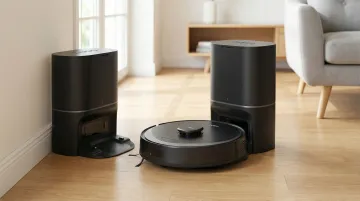 TP-Link Tapo RV30 Max Plus robot vacuum with self-emptying dock on hard floor