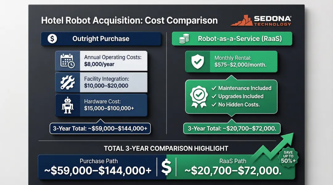 Hotel robot total cost of ownership breakdown purchase rental and operating expenses