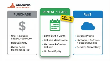 Humanoid robot acquisition options purchase rental leasing RaaS cost comparison