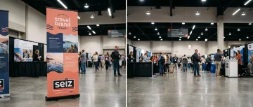Hospitality and tourism trade show display banner