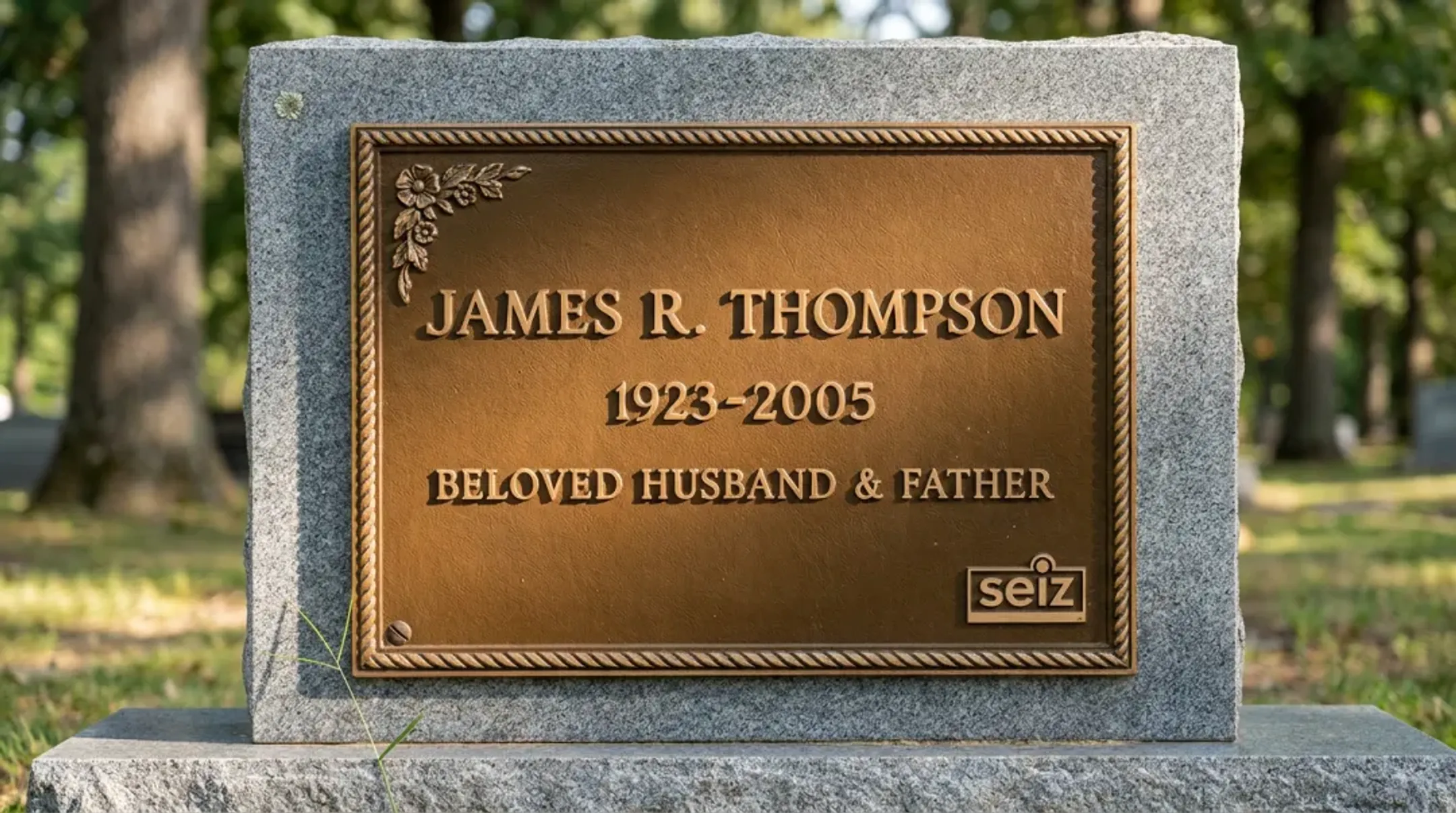 Cemetery Bronze Memorial Plaque