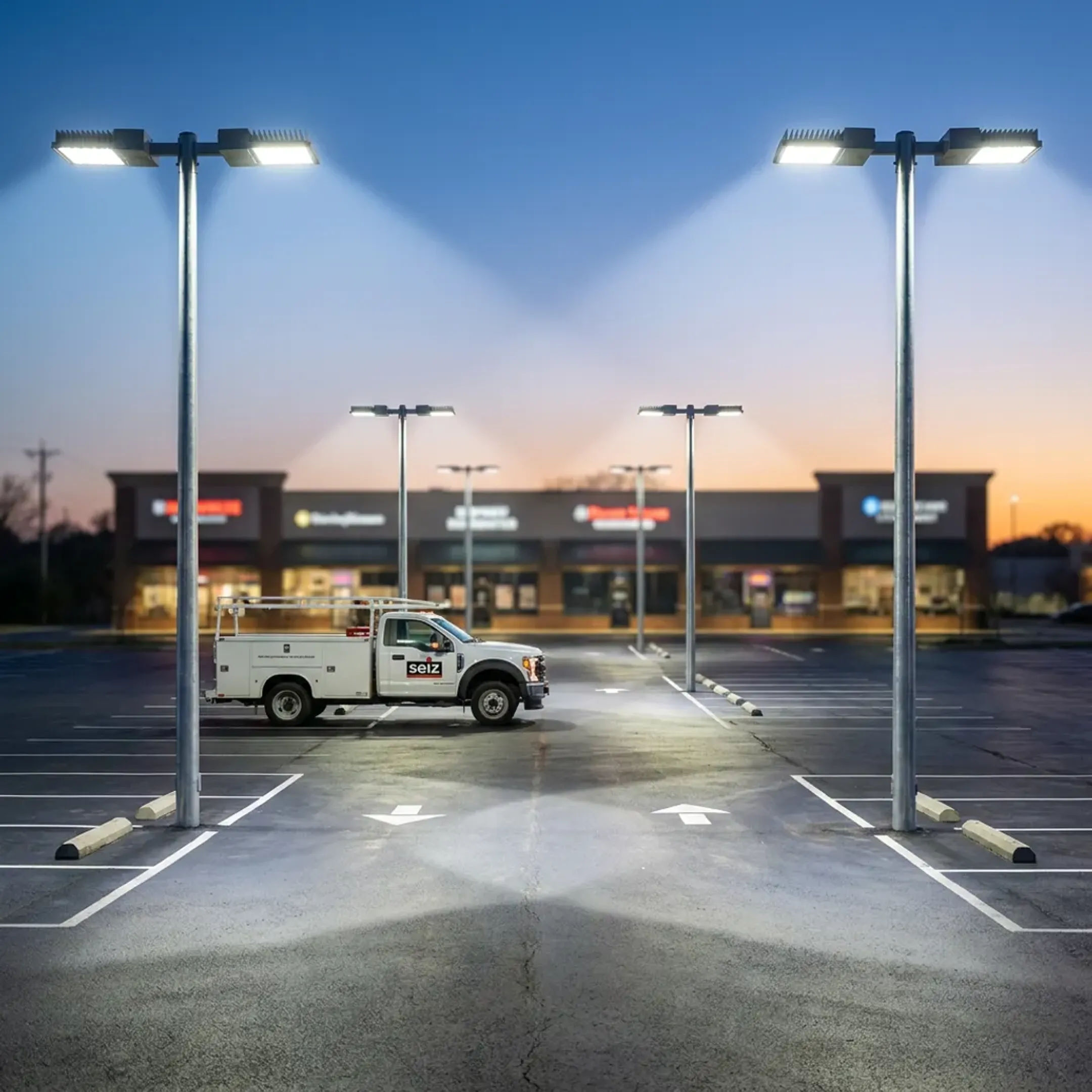 Retail parking lot LED lighting