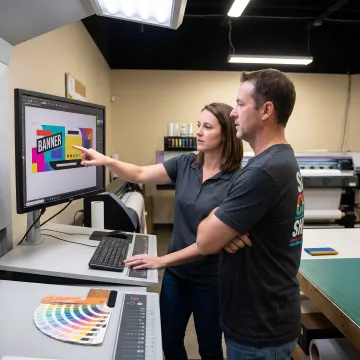 Banner artwork reviewed before printing