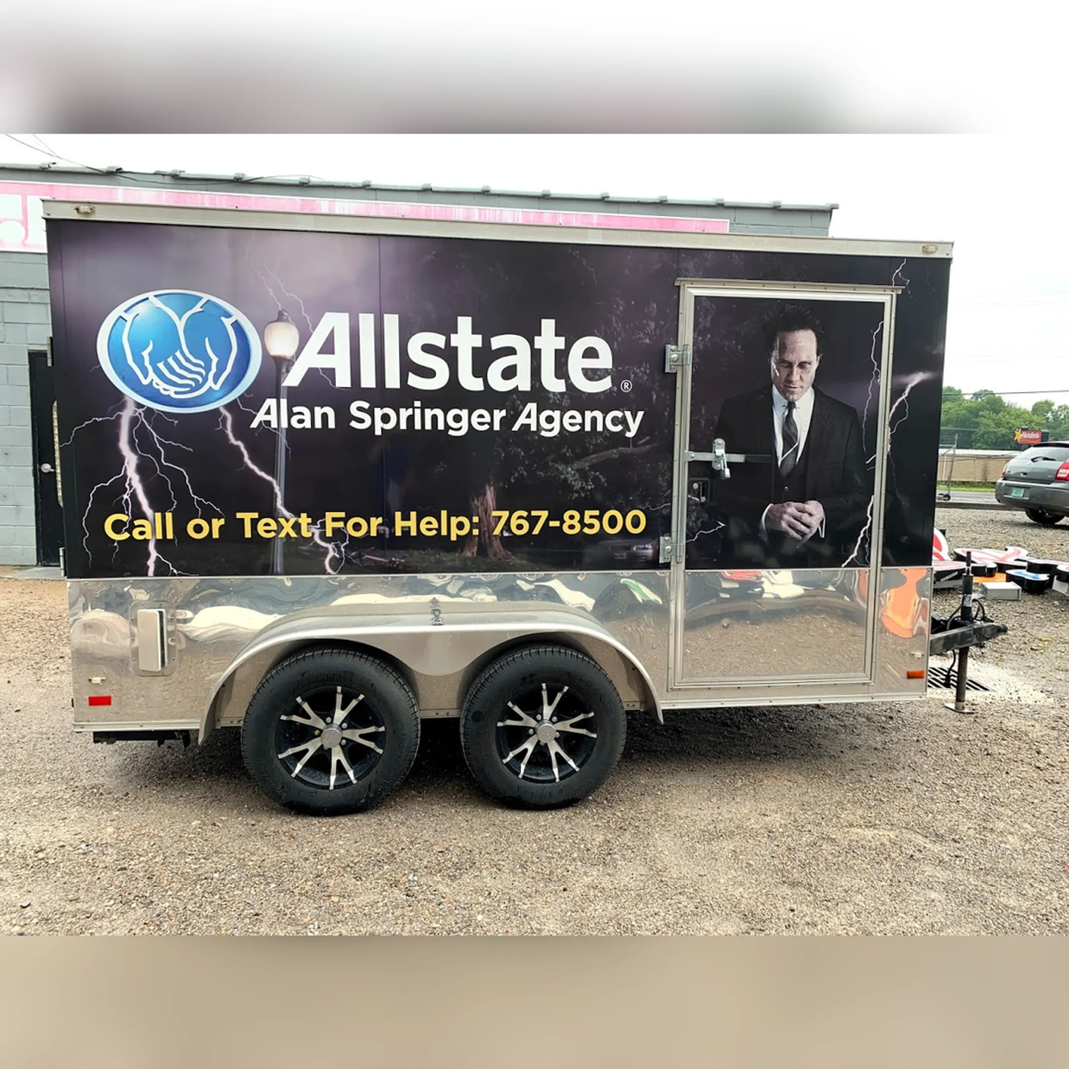Custom vinyl wrap on a semi truck trailer