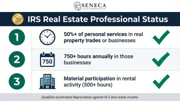 Three-test real estate professional status qualification criteria for active income offset