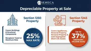 Section 1245 versus Section 1250 property depreciation recapture tax rates comparison