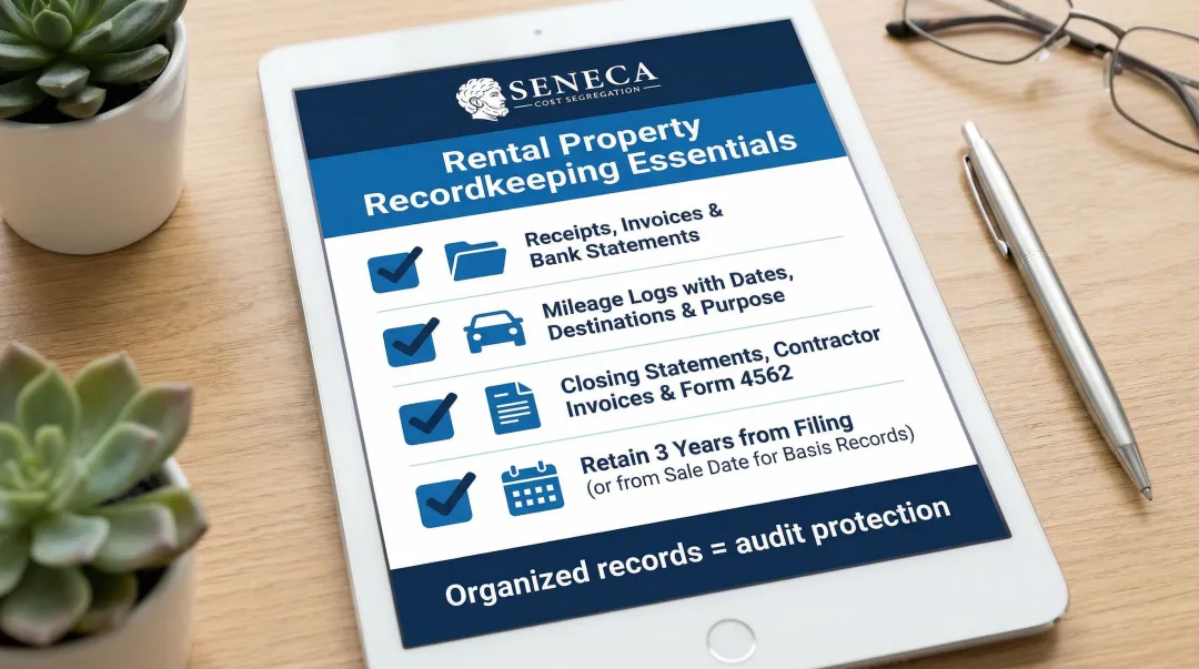 Rental property recordkeeping checklist documents to retain for tax audit protection