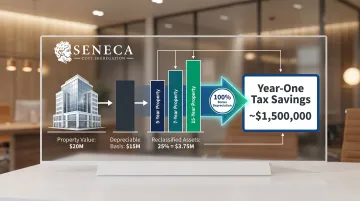 Cost segregation bonus depreciation tax savings calculation for UHNW real estate portfolios