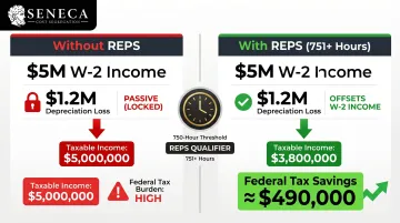 Real estate professional status income offset example showing federal tax savings breakdown