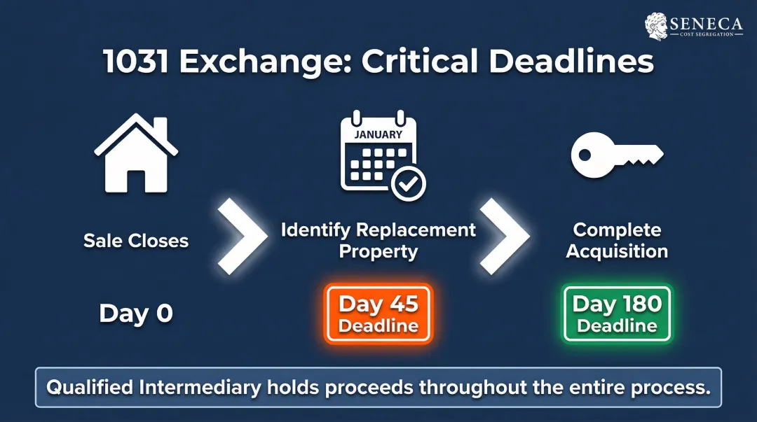1031 exchange three-step timeline from property sale to replacement acquisition