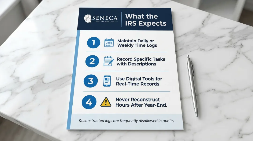 REP status IRS audit documentation best practices four-step checklist infographic