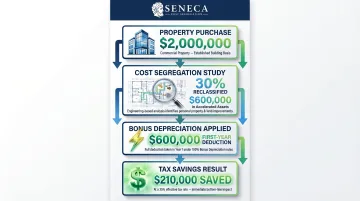 Cost segregation bonus depreciation real-world tax savings calculation breakdown infographic