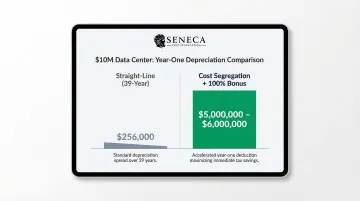 Year one deduction comparison straight-line versus cost segregation plus bonus depreciation