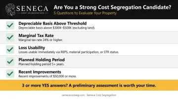Five-question cost segregation ROI eligibility checklist for property owners