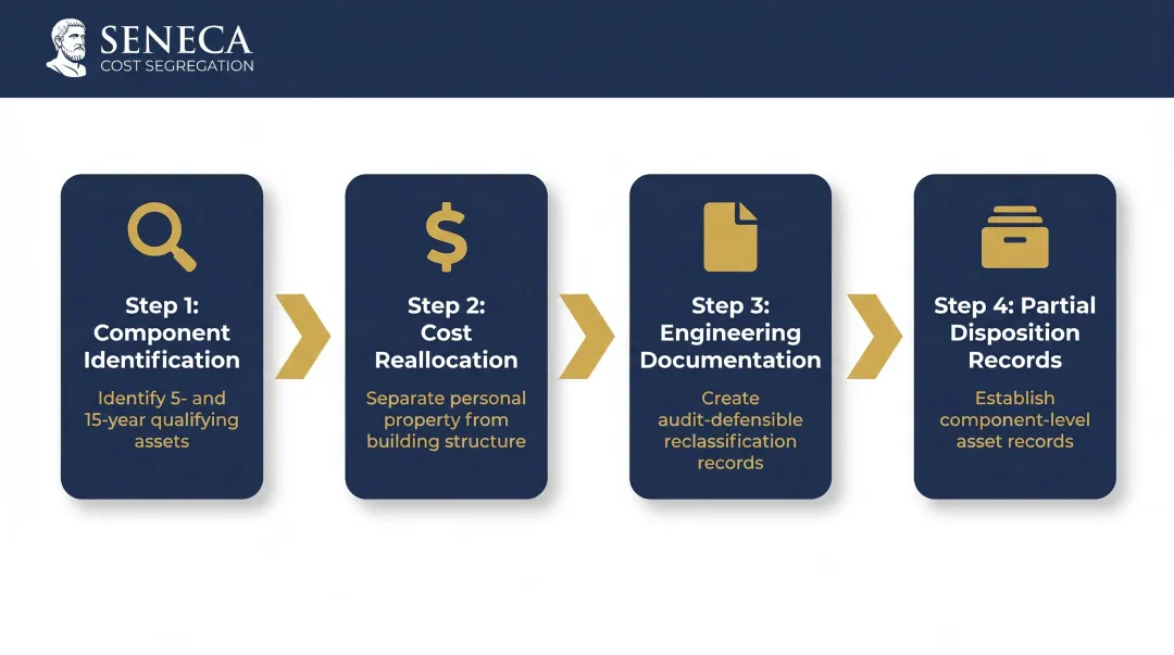 4-step cost segregation study process flow for condo owners