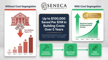 Cost segregation cash flow reinvestment benefit comparison over five years