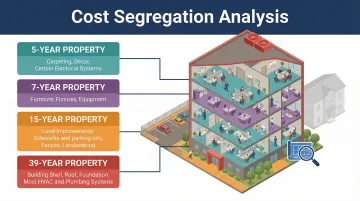 Cost segregation study reclassifying building components into shorter depreciation recovery periods