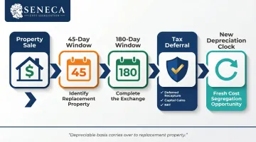 1031 exchange process timeline showing 45-day identification and 180-day completion requirements