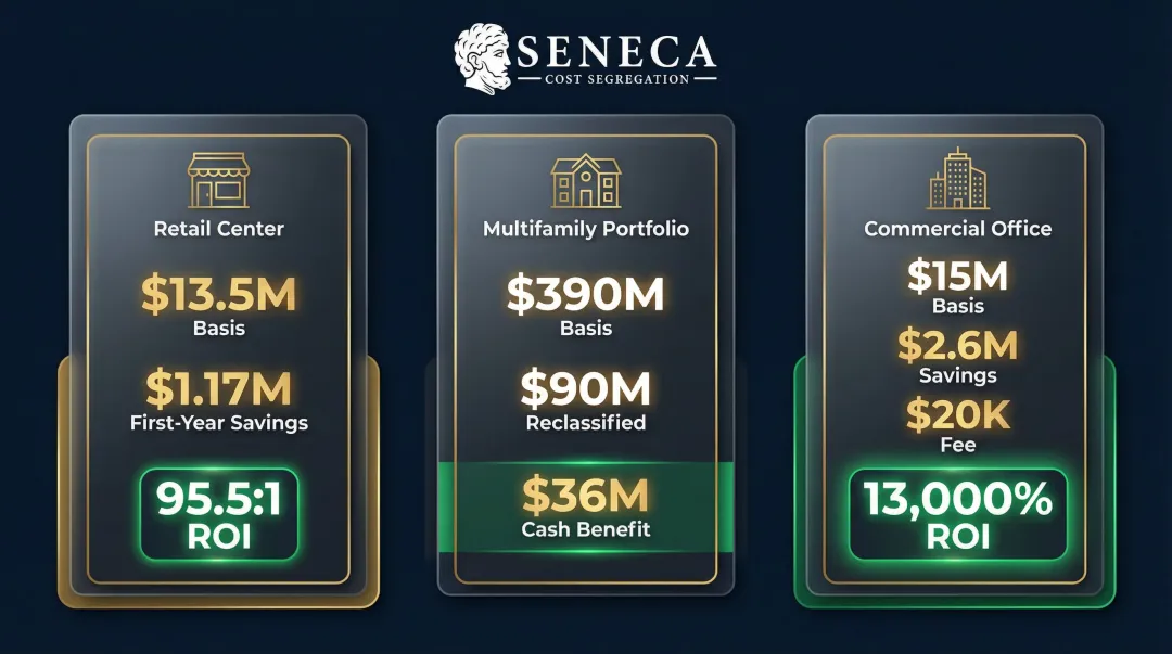 Real-world cost segregation ROI case studies across retail multifamily and commercial properties