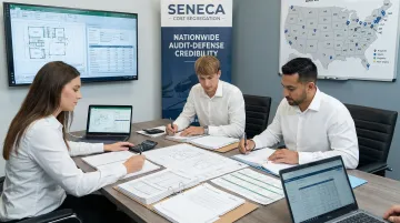 Seneca Cost Segregation engineering team reviewing rental property study and audit documentation
