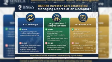 Three BRRRR exit strategies for managing depreciation recapture 1031 exchange stepped-up basis installment sale