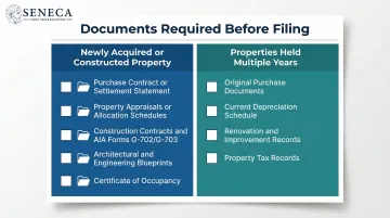 Cost segregation required documents checklist new property versus existing property comparison