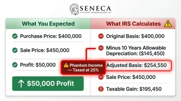 Rental property allowed or allowable depreciation phantom gain calculation example