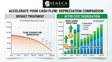 39-year versus accelerated depreciation schedule comparison for event facility assets