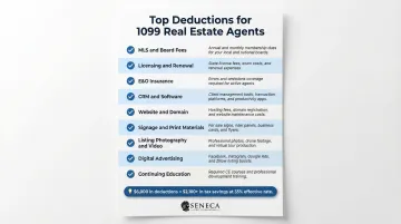 Top 9 tax deductions checklist for 1099 real estate agents infographic