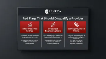 Three cost segregation provider red flags warning signs comparison infographic
