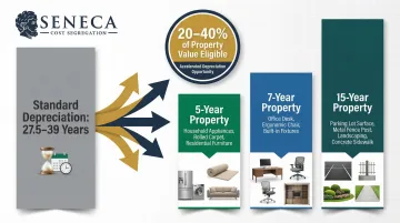 Cost segregation asset reclassification categories from 39-year to 5-year property
