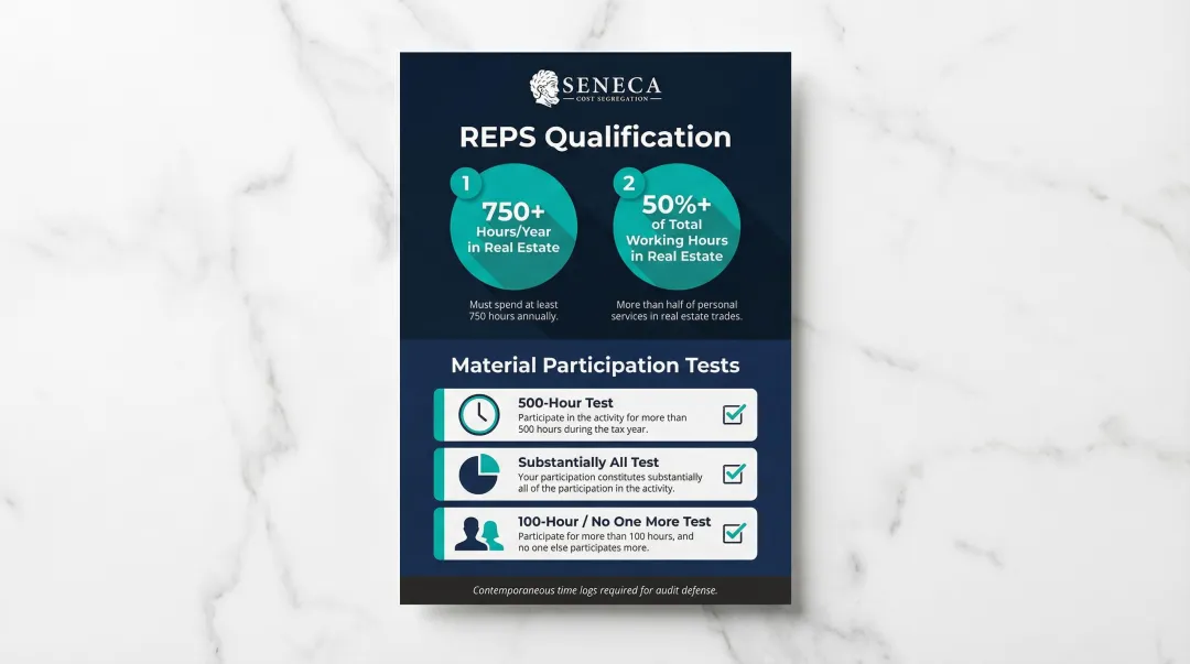 Real Estate Professional Status REPS qualification and material participation tests breakdown