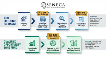 1031 exchange and qualified opportunity zone tax deferral process steps timeline