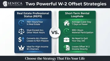 REPS versus short-term rental loophole comparison for offsetting W-2 income with losses