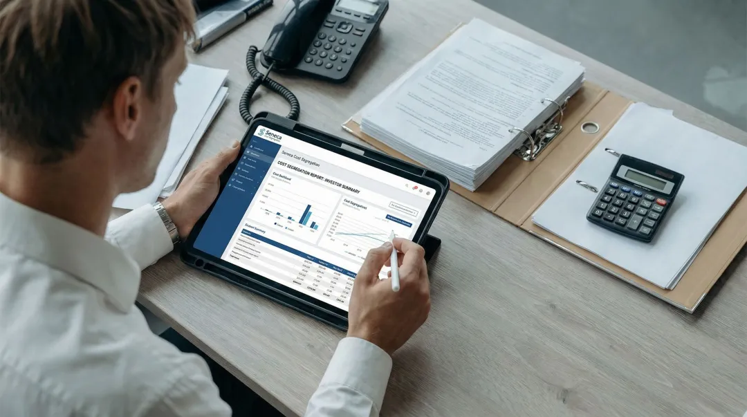 Seneca Cost Segregation engineering team reviewing property depreciation study report