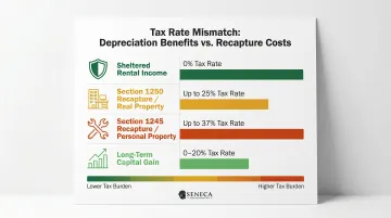 Real estate depreciation tax rate mismatch comparison table infographic