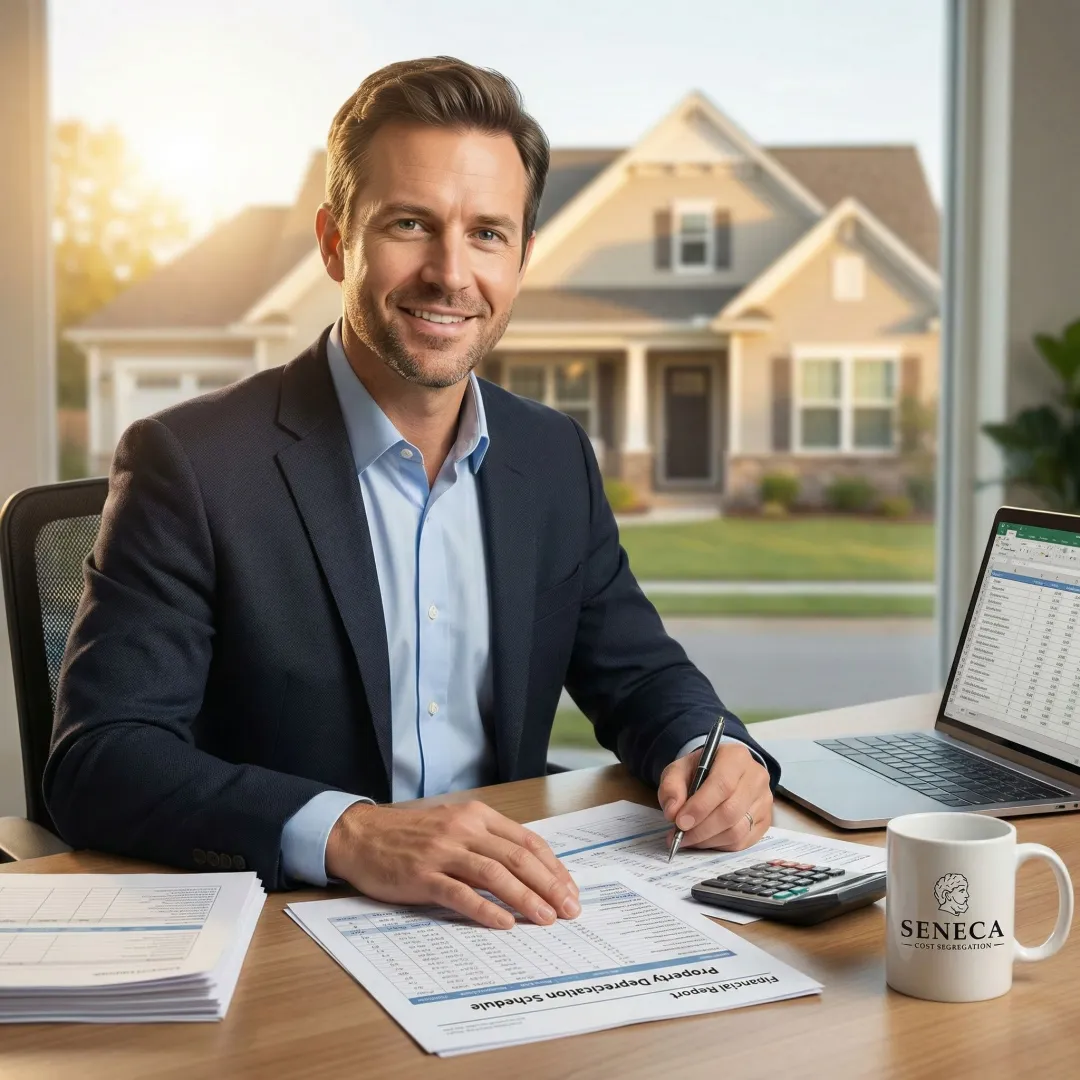 Engineer reviewing cost segregation report for a single family rental home
