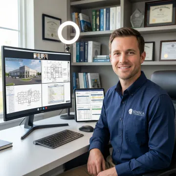 Engineer conducting a virtual property inspection for a cost segregation tax study