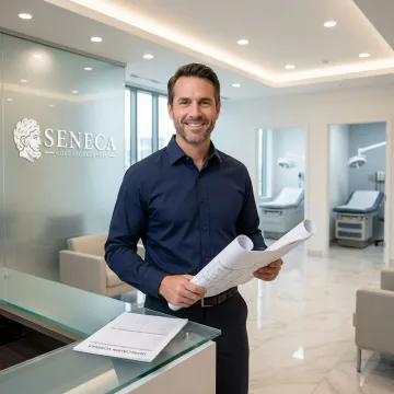 Cost segregation engineer reviewing blueprints of a medical office condo building