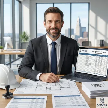 Engineer analyzing Connecticut commercial property assets for accelerated depreciation reclassification