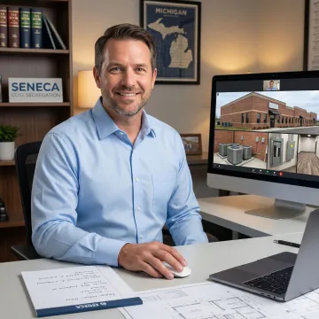 Engineer conducting a virtual property tour for a Michigan cost segregation study