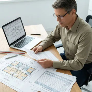Engineer analyzing condo property components during a cost segregation study