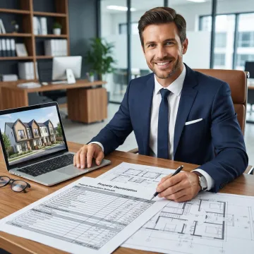 Cost segregation specialist reviewing townhouse property depreciation schedules