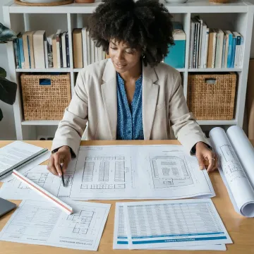 Engineer reviewing cost segregation analysis documents for a self storage property