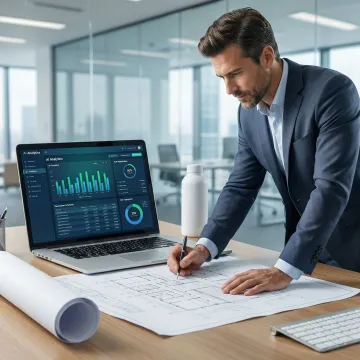 Engineering team conducting an AI-powered cost segregation study on a commercial property