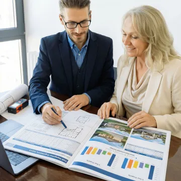 Seneca Cost Segregation engineer reviewing a completed cost segregation report with a property owner