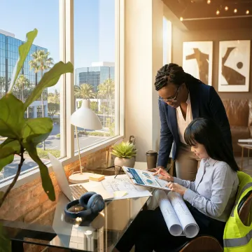 California real estate investor reviewing cost segregation tax savings report with an engineer